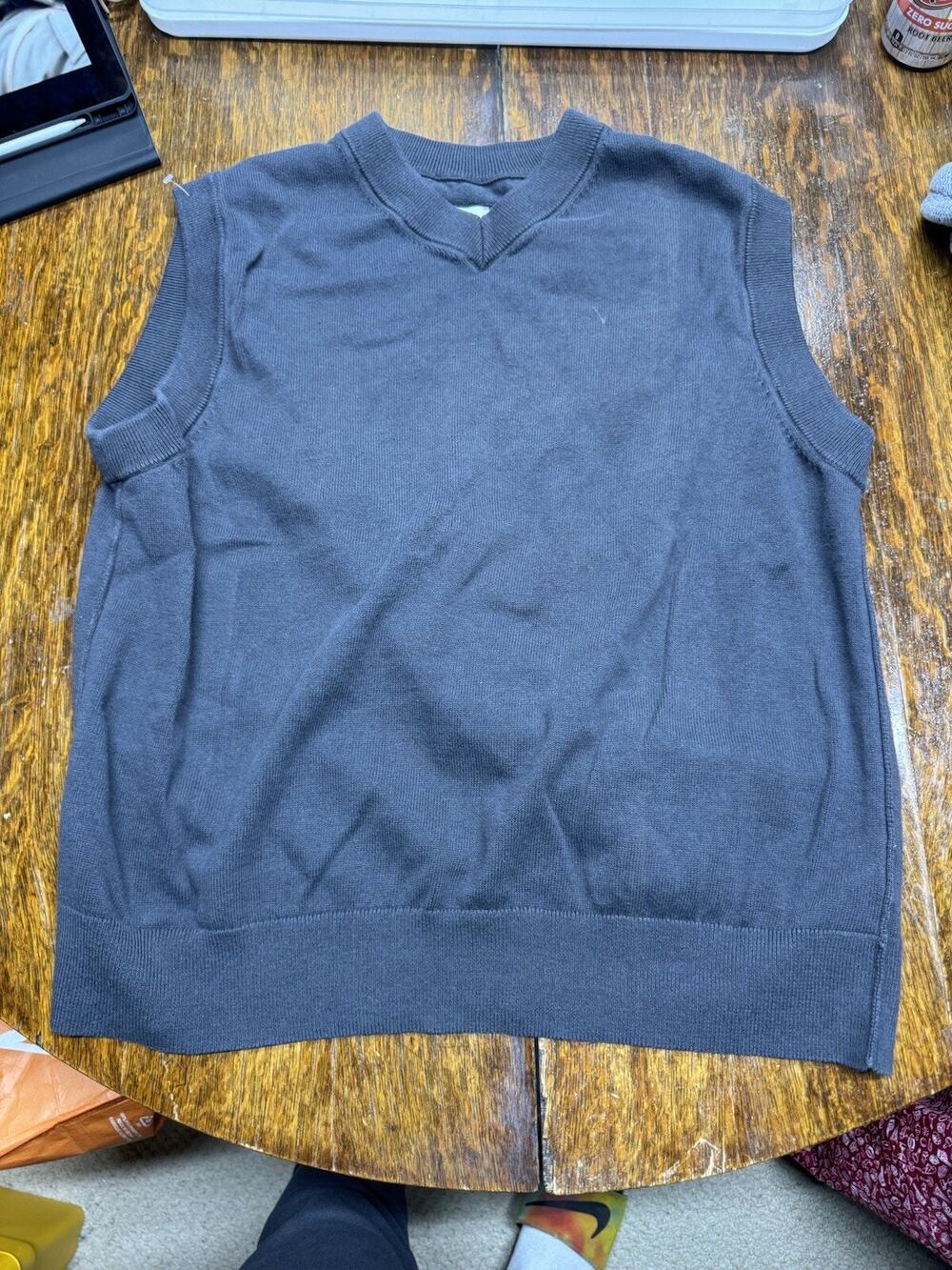 Calvin Klein Sweater Vest Size XL Gray Soft Logo